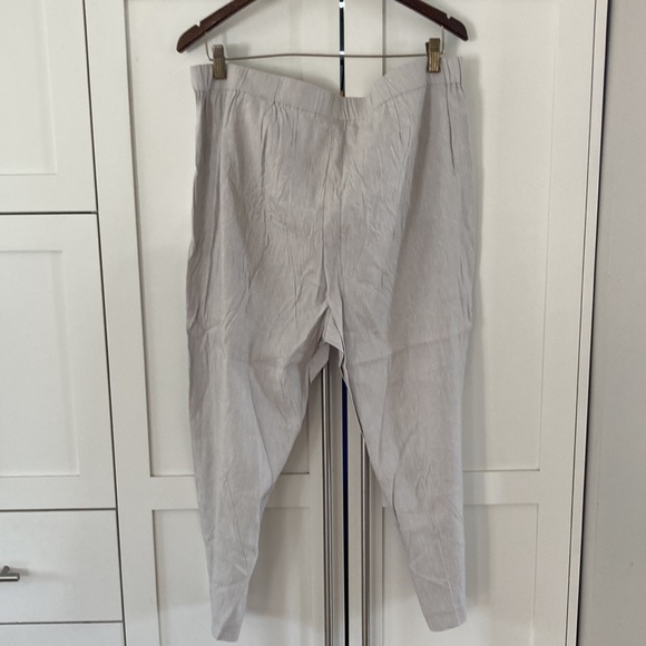 NWT J. Jill Linen Blend Side Zip Elastic Waist Crops (Buttons at Hem) XL Petite - Picture 5 of 6